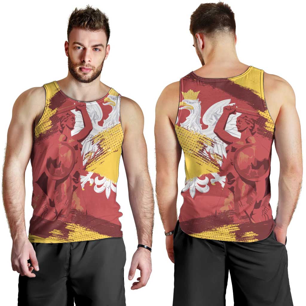 Mermaid of Warsaw Poland Men Tank Top Polish Capital City Grunge Style