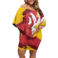 Mermaid of Warsaw Poland Off Shoulder Short Dress Polish Capital City Grunge Style