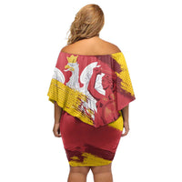 Mermaid of Warsaw Poland Off Shoulder Short Dress Polish Capital City Grunge Style