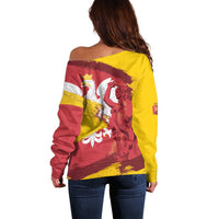 Mermaid of Warsaw Poland Off Shoulder Sweater Polish Capital City Grunge Style