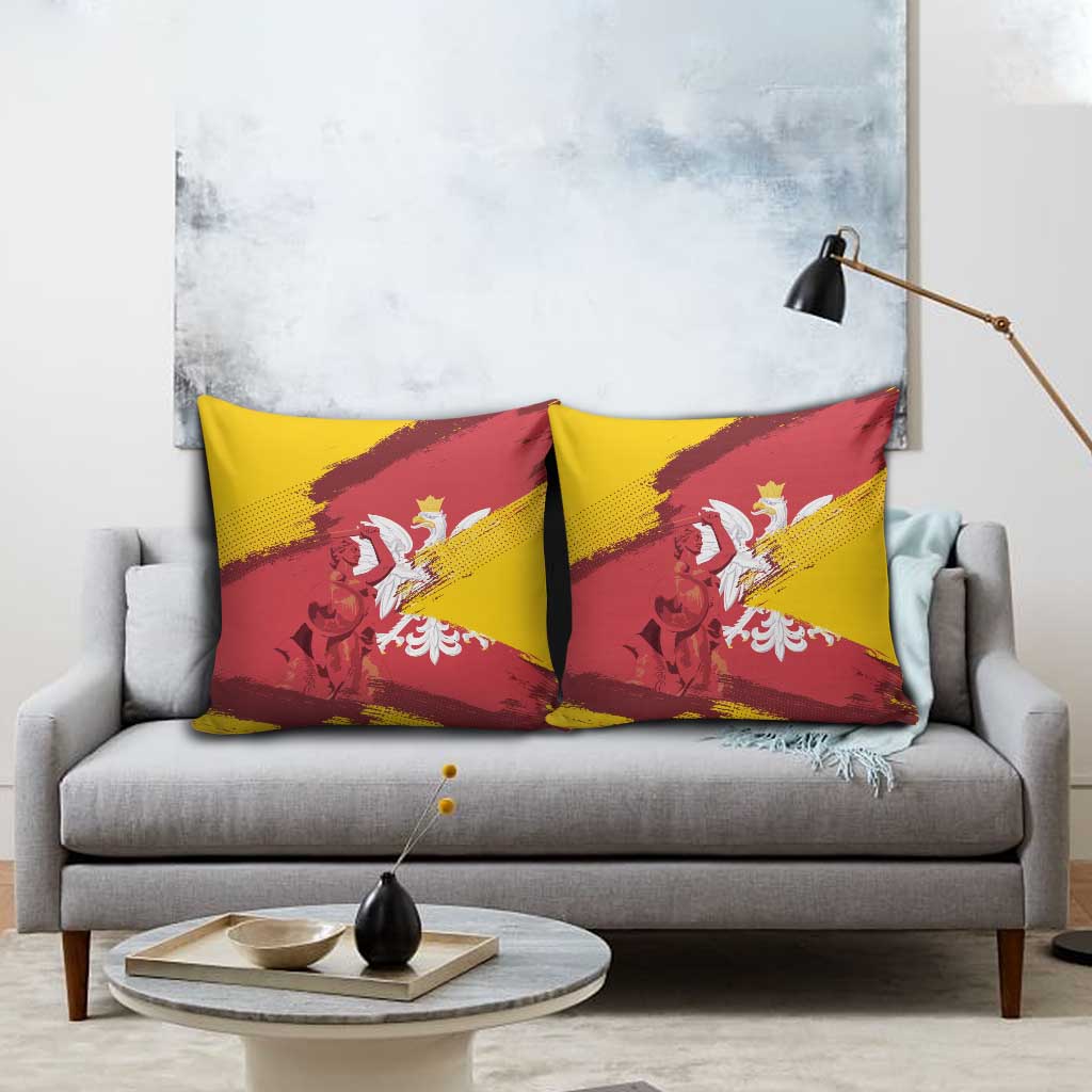 Mermaid of Warsaw Poland Pillow Cover Polish Capital City Grunge Style