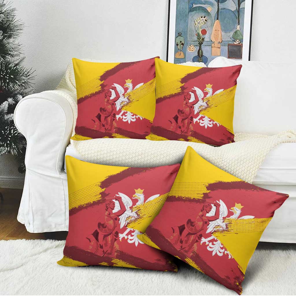 Mermaid of Warsaw Poland Pillow Cover Polish Capital City Grunge Style