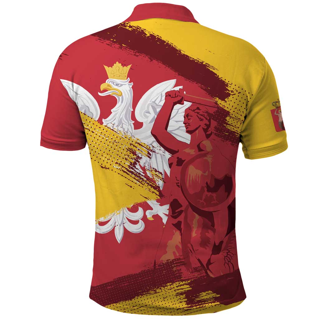 Mermaid of Warsaw Poland Polo Shirt Polish Capital City Grunge Style