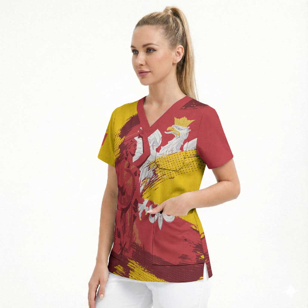 Mermaid of Warsaw Poland Scrub Top Polish Capital City Grunge Style