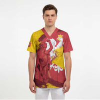 Mermaid of Warsaw Poland Scrub Top Polish Capital City Grunge Style