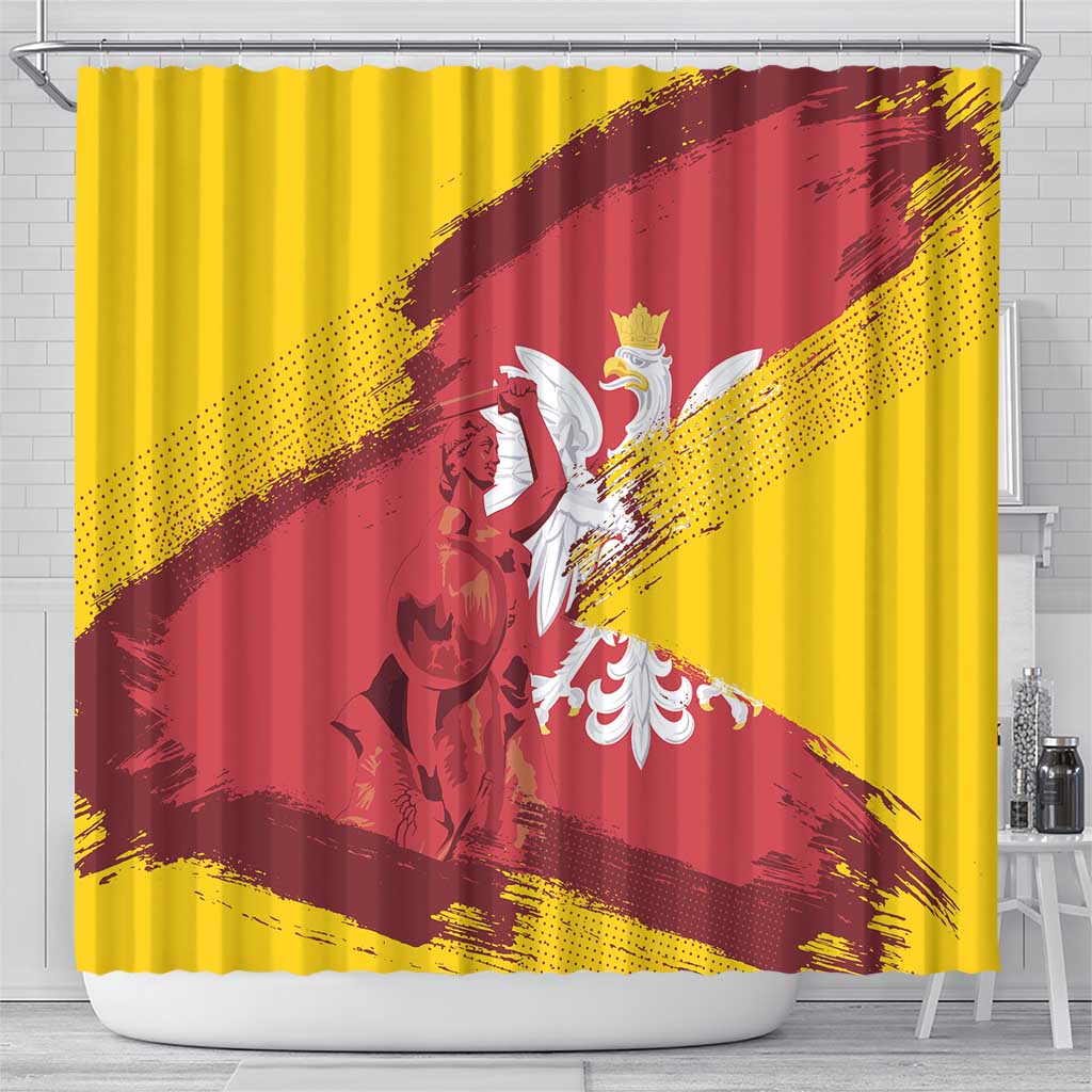 Mermaid of Warsaw Poland Shower Curtain Polish Capital City Grunge Style