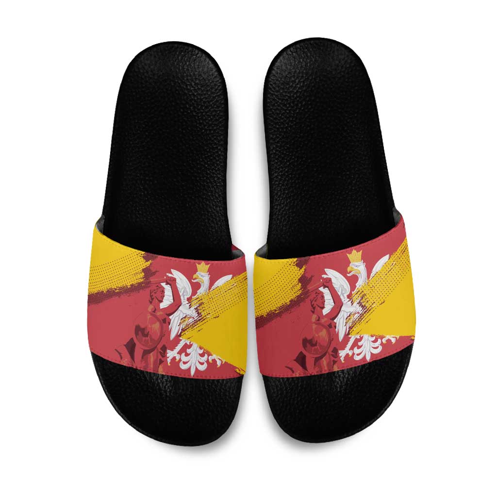 Mermaid of Warsaw Poland Slide Sandals Polish Capital City Grunge Style