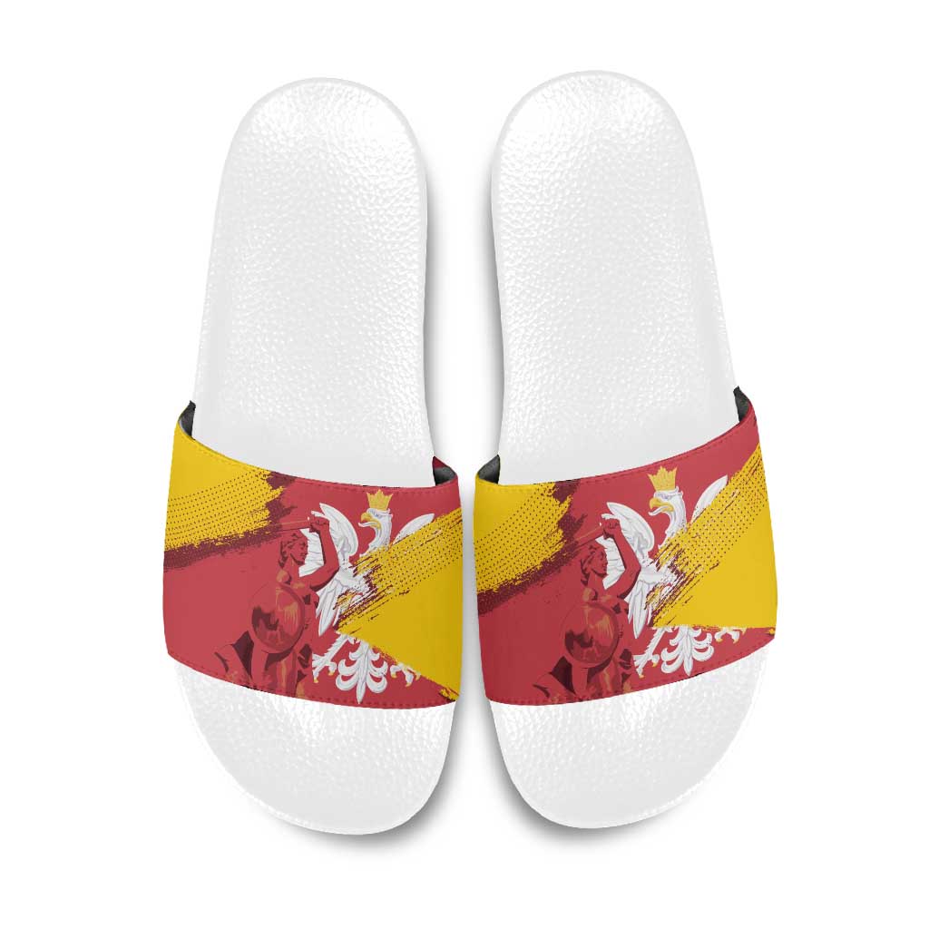 Mermaid of Warsaw Poland Slide Sandals Polish Capital City Grunge Style