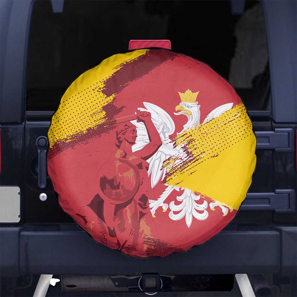 Mermaid of Warsaw Poland Spare Tire Cover Polish Capital City Grunge Style