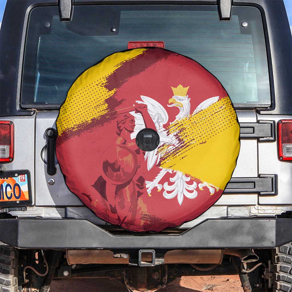 Mermaid of Warsaw Poland Spare Tire Cover Polish Capital City Grunge Style
