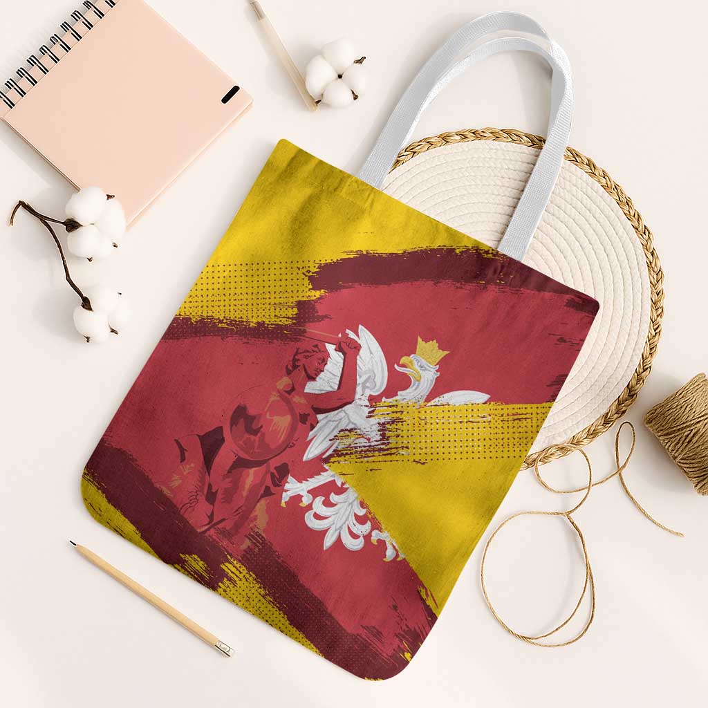 Mermaid of Warsaw Poland Tote Bag Polish Capital City Grunge Style
