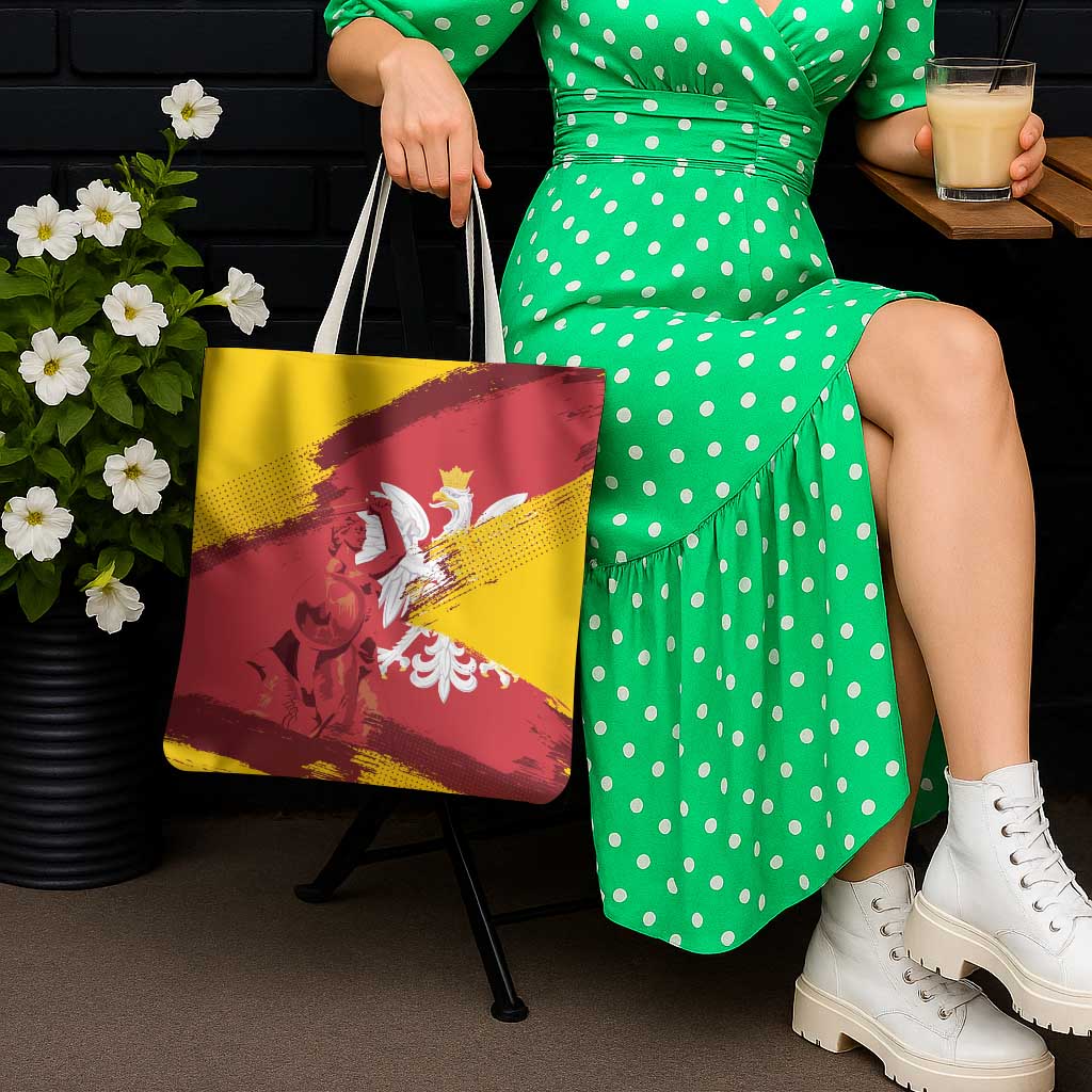 Mermaid of Warsaw Poland Tote Bag Polish Capital City Grunge Style