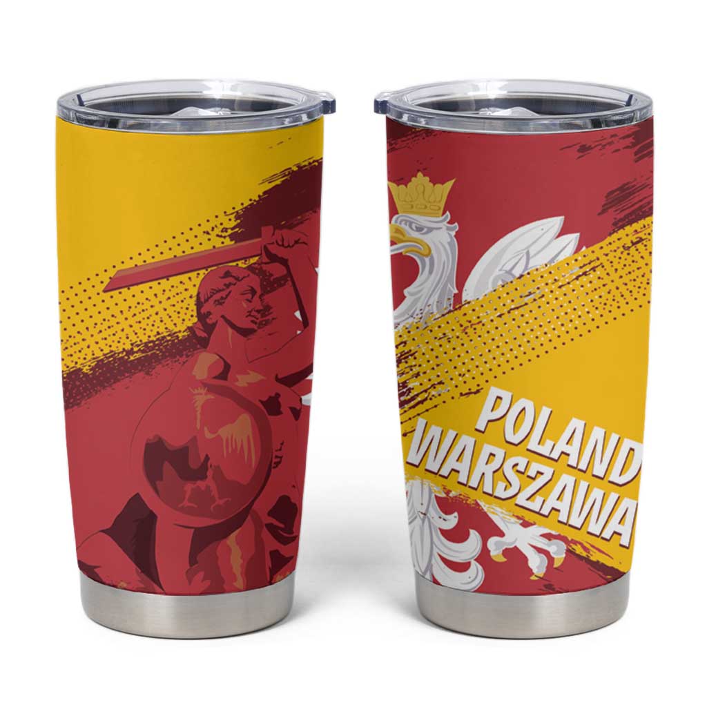 Mermaid of Warsaw Poland Tumbler Cup Polish Capital City Grunge Style