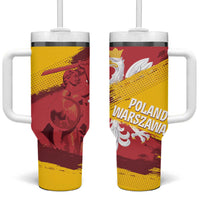 Mermaid of Warsaw Poland Tumbler With Handle Polish Capital City Grunge Style