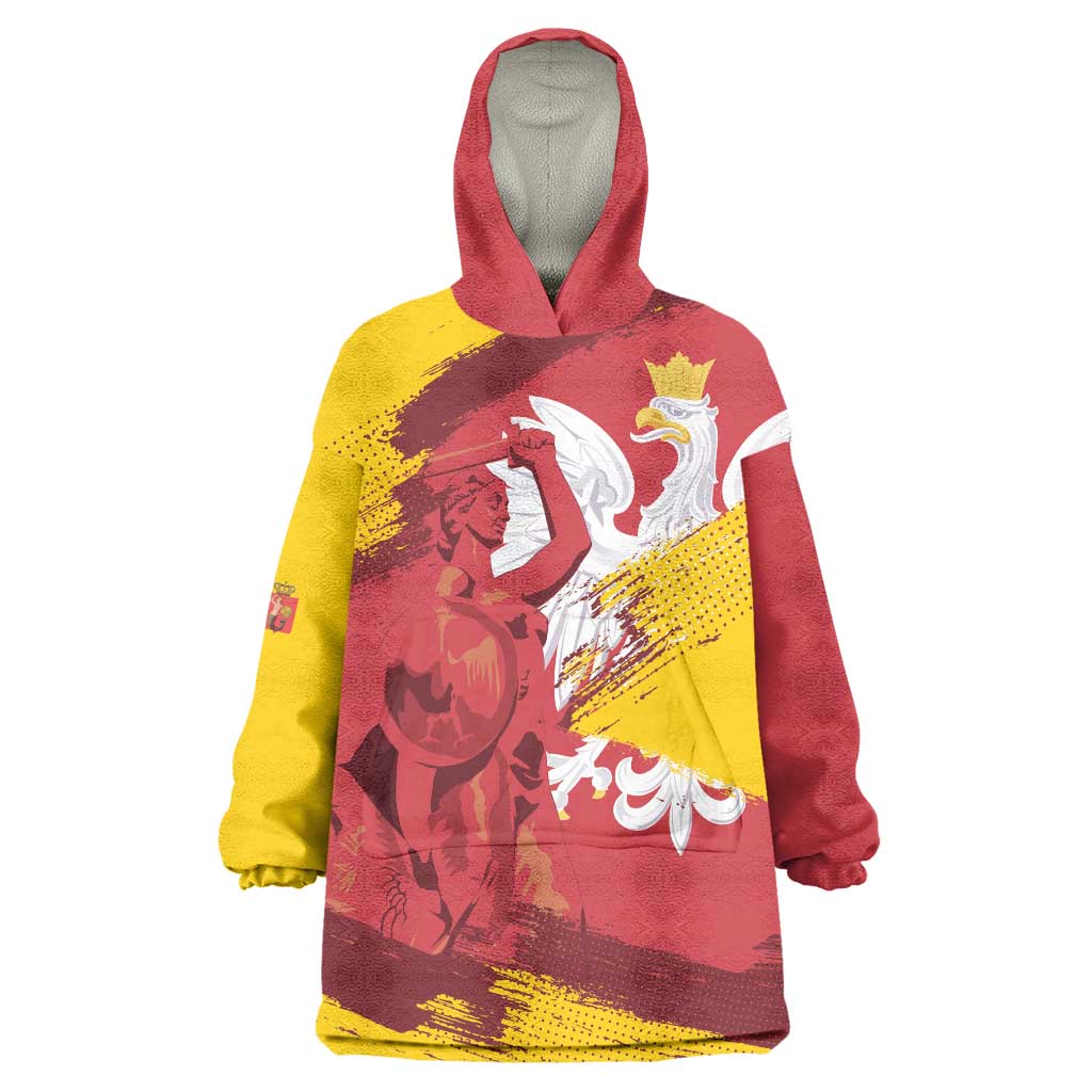 Mermaid of Warsaw Poland Wearable Blanket Hoodie Polish Capital City Grunge Style