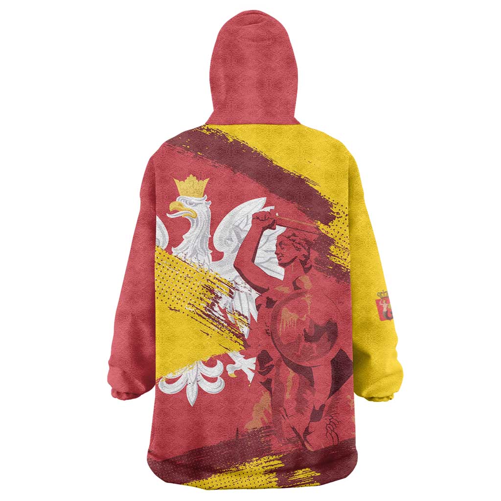 Mermaid of Warsaw Poland Wearable Blanket Hoodie Polish Capital City Grunge Style