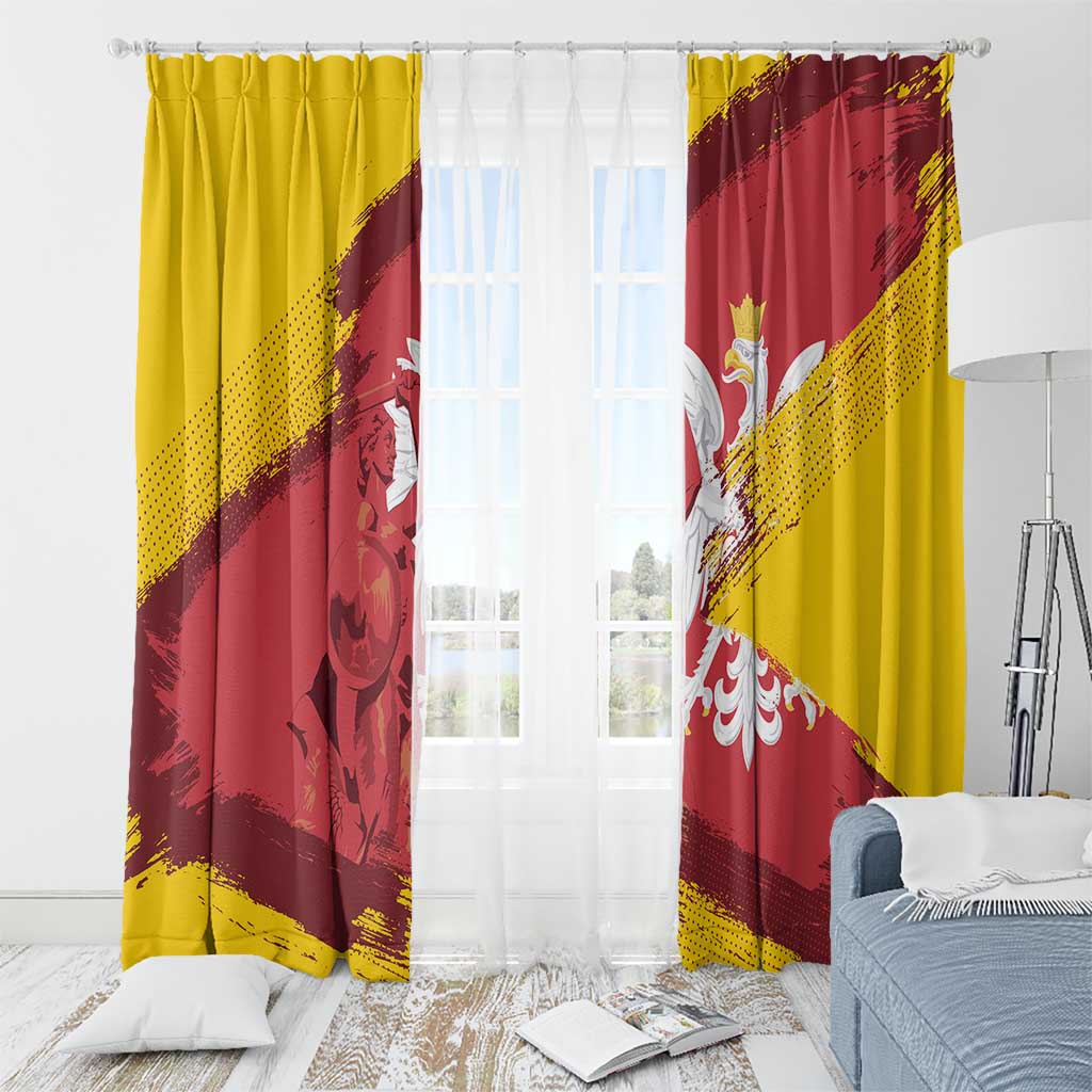 Mermaid of Warsaw Poland Window Curtain Polish Capital City Grunge Style