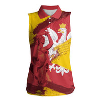 Mermaid of Warsaw Poland Women Sleeveless Polo Shirt Polish Capital City Grunge Style