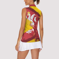 Mermaid of Warsaw Poland Women Sleeveless Polo Shirt Polish Capital City Grunge Style