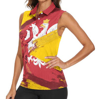 Mermaid of Warsaw Poland Women Sleeveless Polo Shirt Polish Capital City Grunge Style