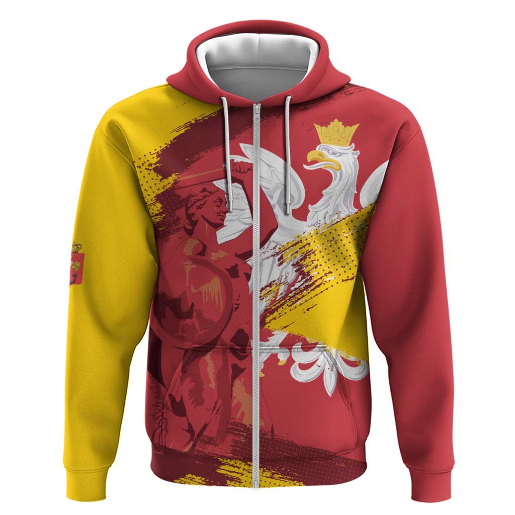 Mermaid of Warsaw Poland Zip Hoodie Polish Capital City Grunge Style