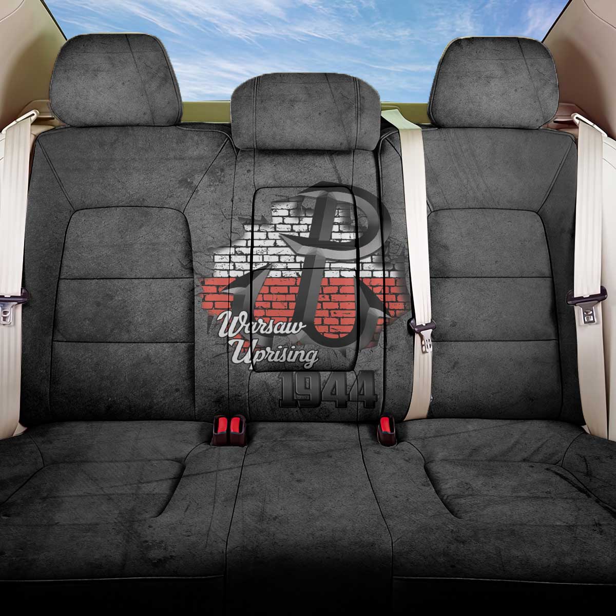 Warsaw Uprising 1944 Poland Back Car Seat Cover Polish Anchor Kotwica