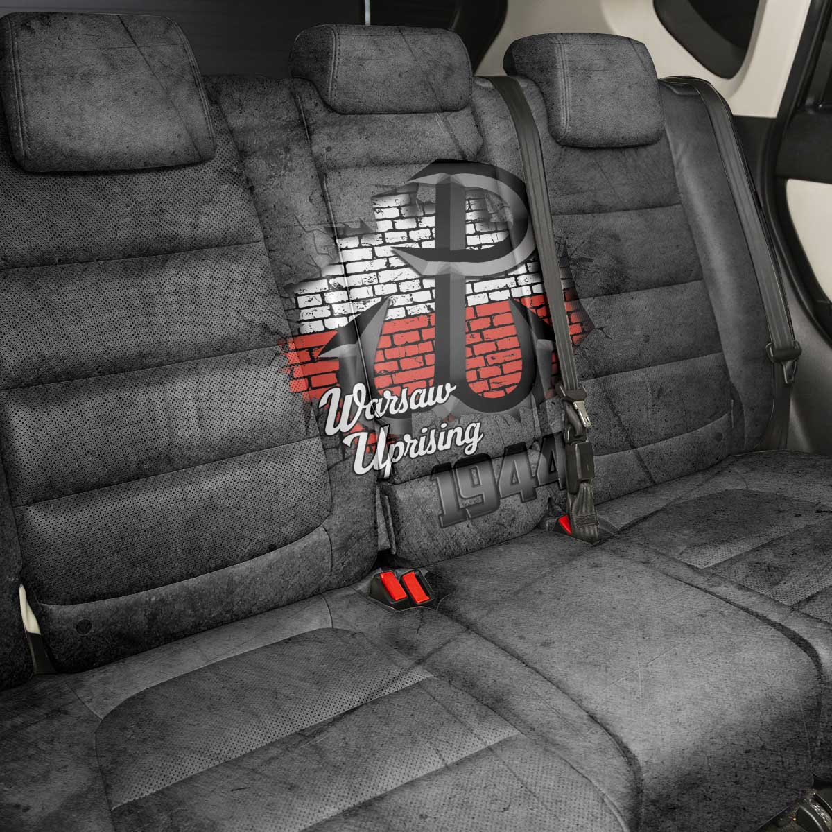 Warsaw Uprising 1944 Poland Back Car Seat Cover Polish Anchor Kotwica