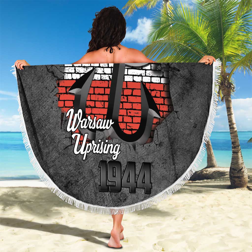 Warsaw Uprising 1944 Poland Beach Blanket Polish Anchor Kotwica