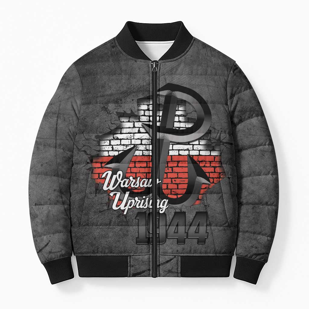 Warsaw Uprising 1944 Poland Bomber Puffer Jacket Polish Anchor Kotwica