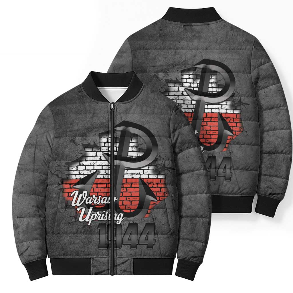 Warsaw Uprising 1944 Poland Bomber Puffer Jacket Polish Anchor Kotwica