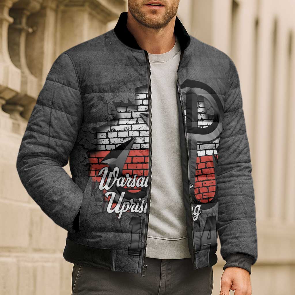 Warsaw Uprising 1944 Poland Bomber Puffer Jacket Polish Anchor Kotwica