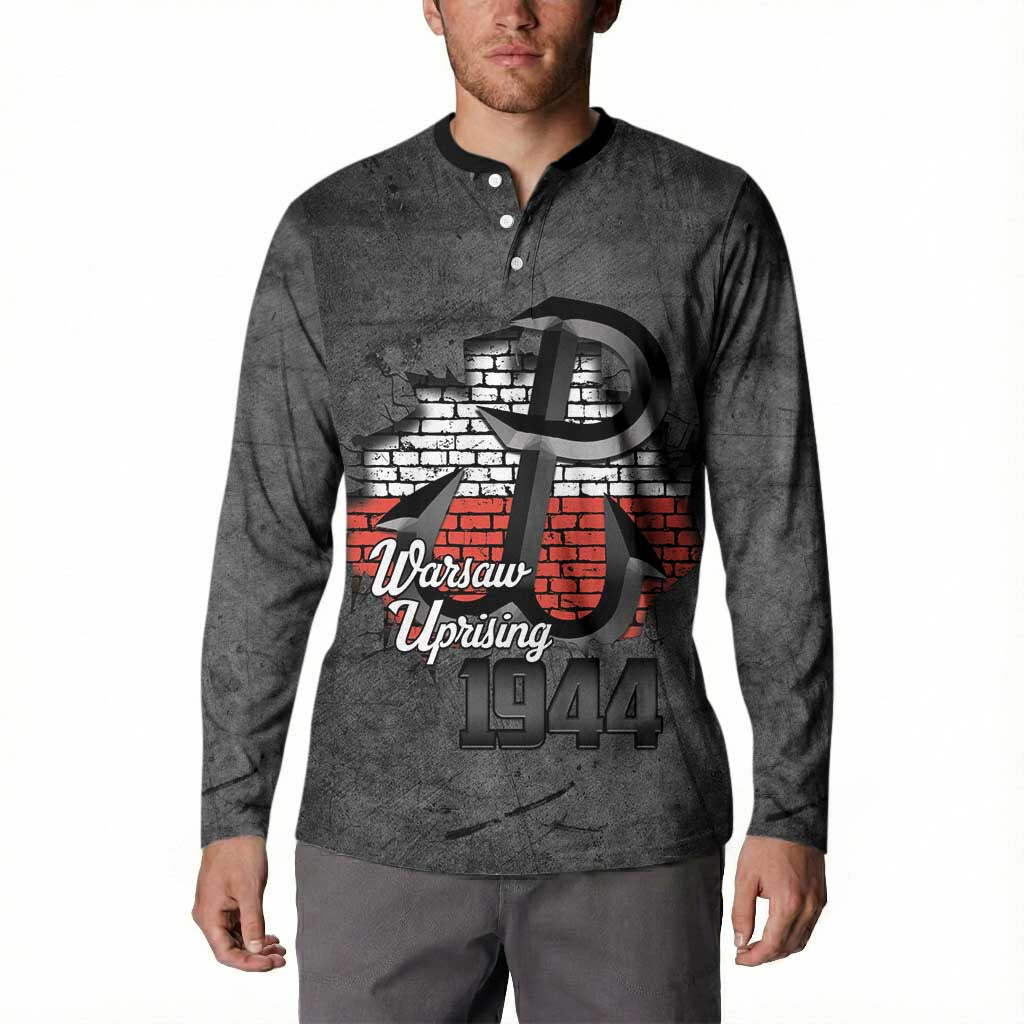 Warsaw Uprising 1944 Poland Button Sweatshirt Polish Anchor Kotwica