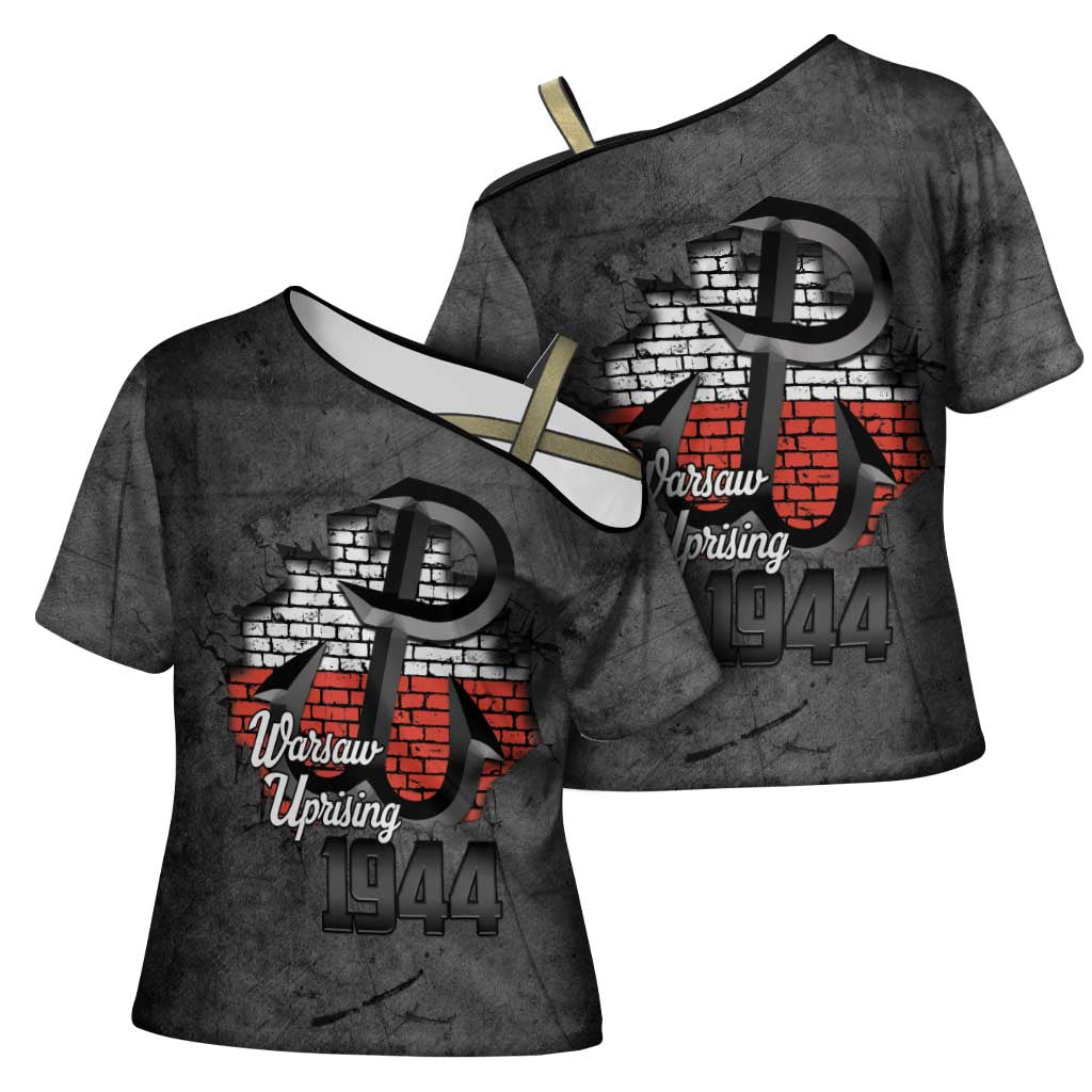 Warsaw Uprising 1944 Poland Cross Shoulder Shirt Polish Anchor Kotwica