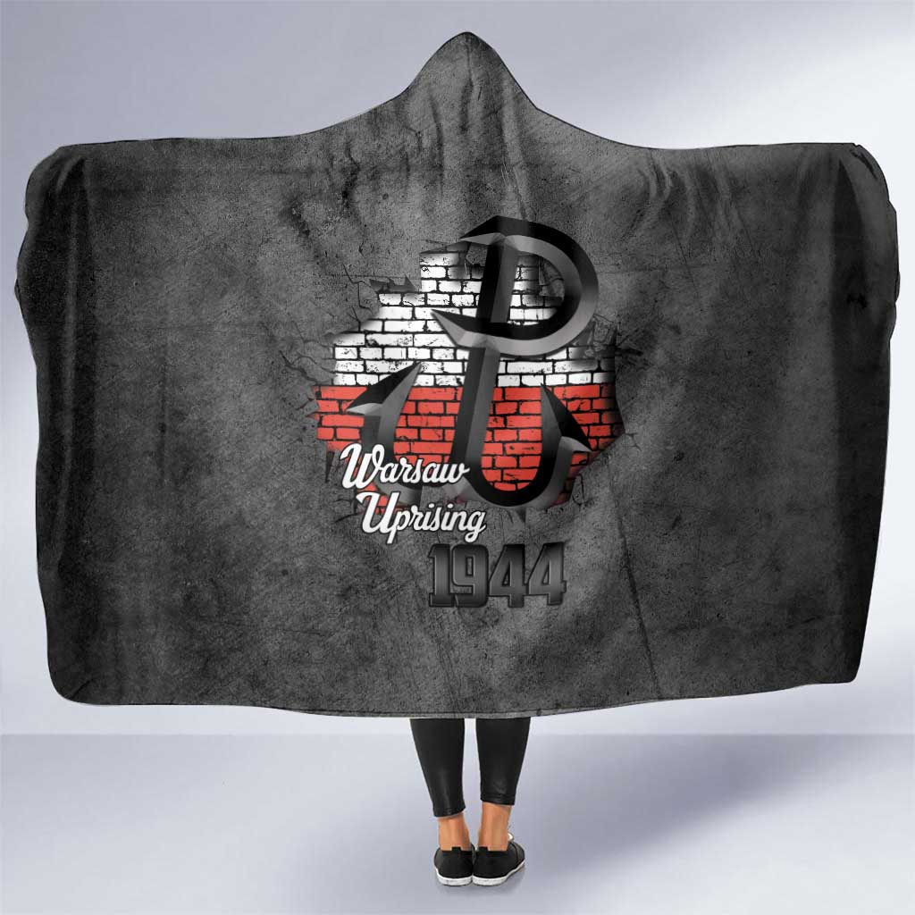 Warsaw Uprising 1944 Poland Hooded Blanket Polish Anchor Kotwica