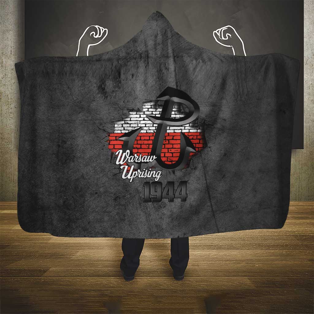 Warsaw Uprising 1944 Poland Hooded Blanket Polish Anchor Kotwica