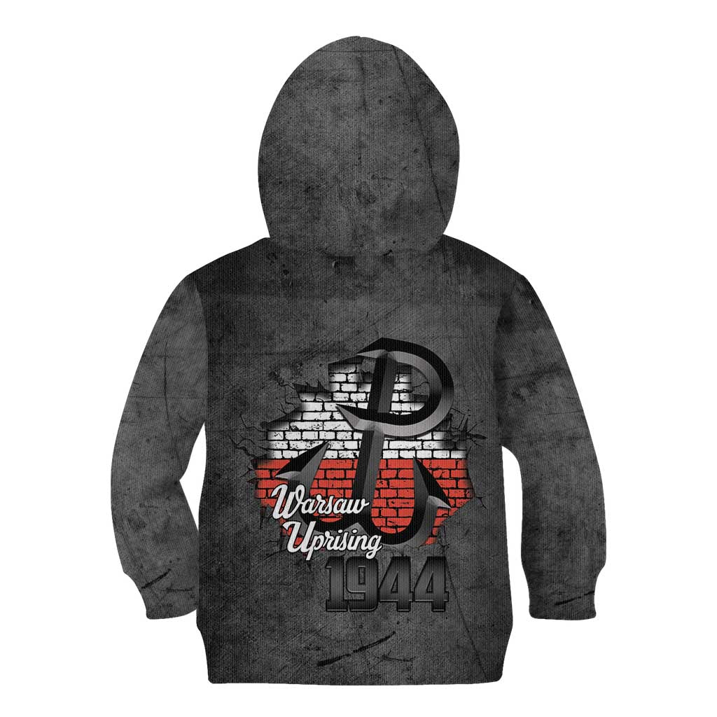Warsaw Uprising 1944 Poland Kid Hoodie Polish Anchor Kotwica