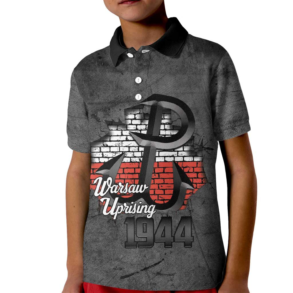 Warsaw Uprising 1944 Poland Kid Polo Shirt Polish Anchor Kotwica