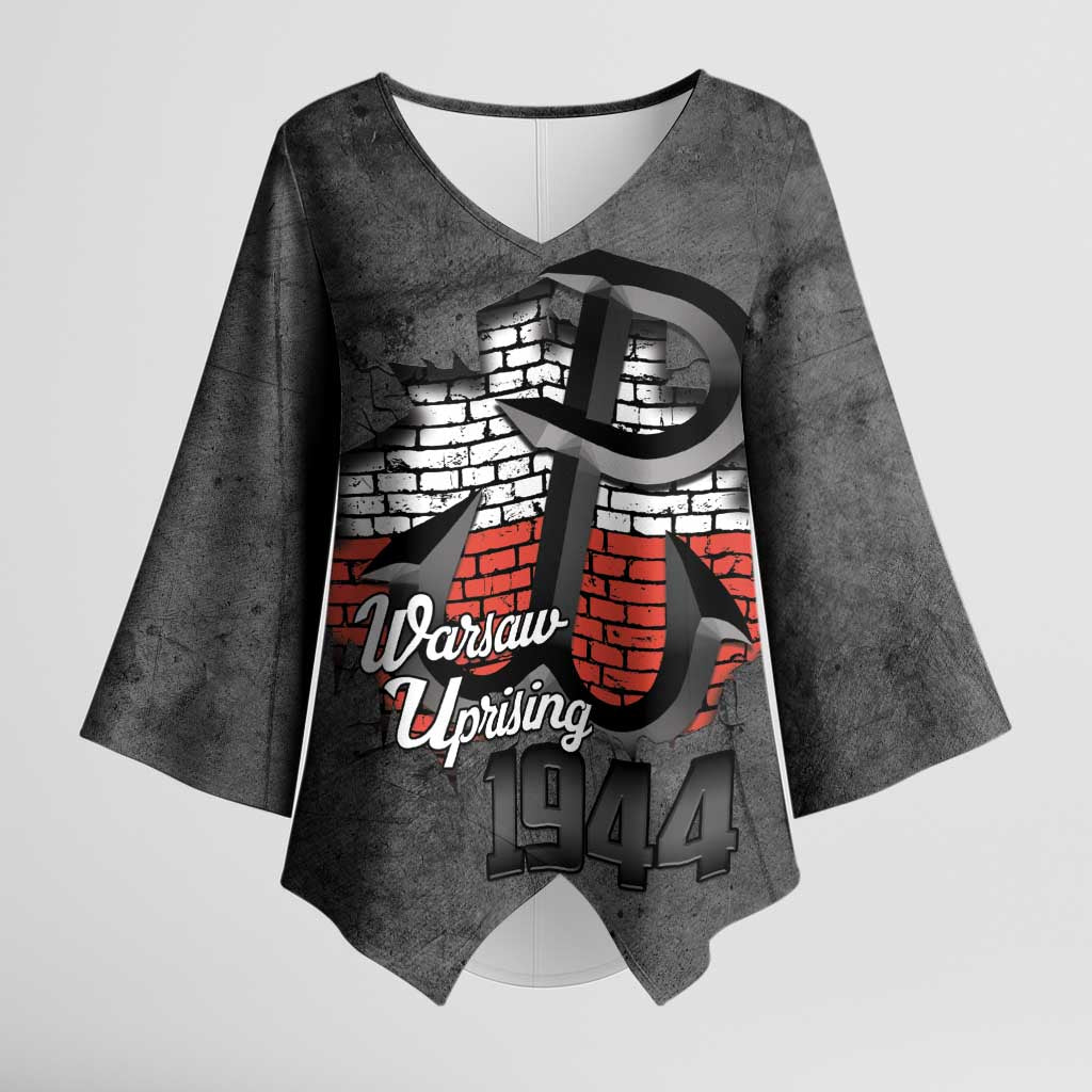 Warsaw Uprising 1944 Poland Kimono Sleeve Blouse Polish Anchor Kotwica