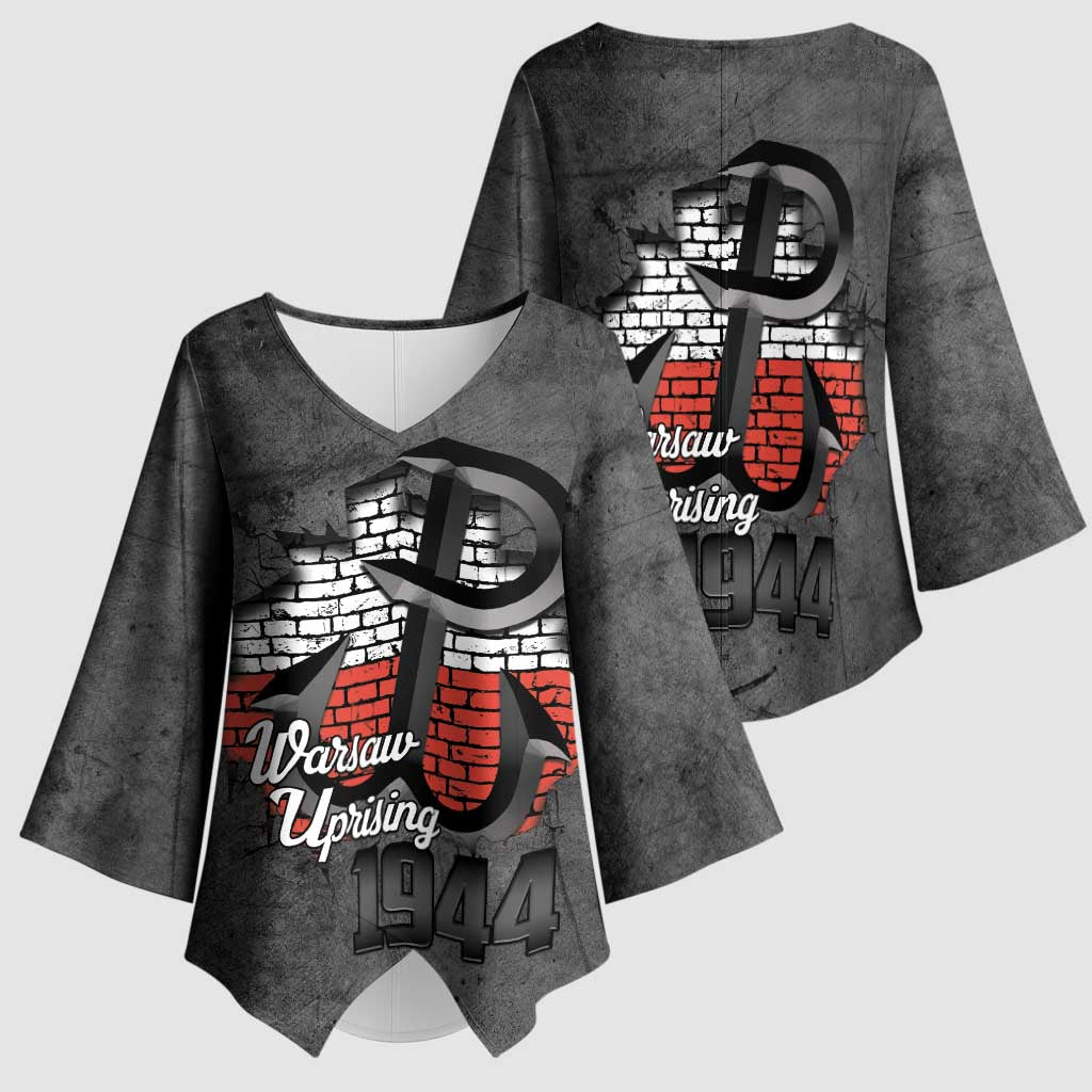 Warsaw Uprising 1944 Poland Kimono Sleeve Blouse Polish Anchor Kotwica