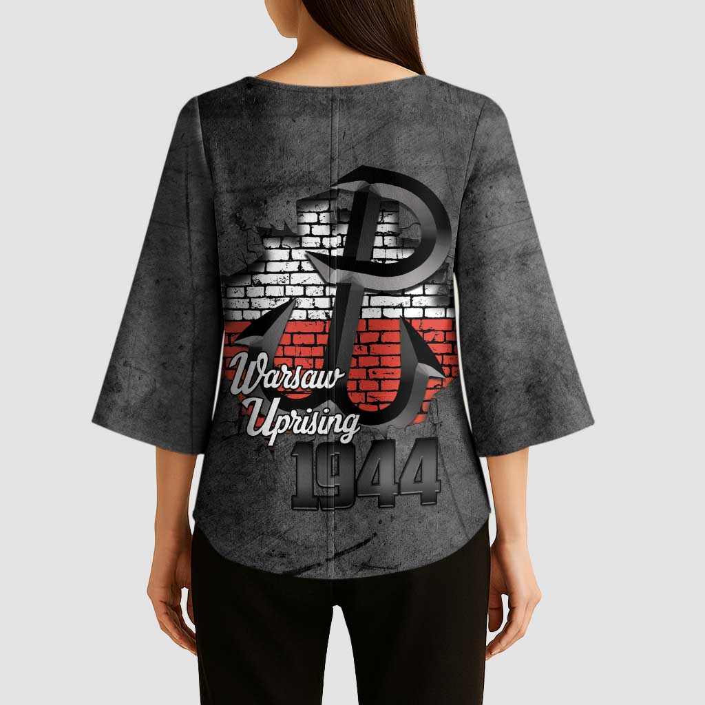Warsaw Uprising 1944 Poland Kimono Sleeve Blouse Polish Anchor Kotwica