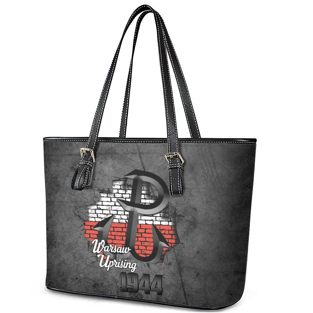 Warsaw Uprising 1944 Poland Leather Tote Bag Polish Anchor Kotwica