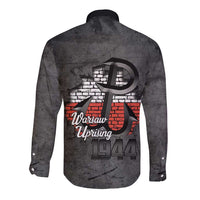 Warsaw Uprising 1944 Poland Long Sleeve Button Shirt Polish Anchor Kotwica
