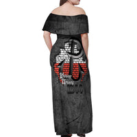 Warsaw Uprising 1944 Poland Off Shoulder Maxi Dress Polish Anchor Kotwica
