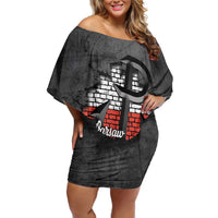 Warsaw Uprising 1944 Poland Off Shoulder Short Dress Polish Anchor Kotwica