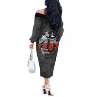 Warsaw Uprising 1944 Poland Off The Shoulder Long Sleeve Dress Polish Anchor Kotwica