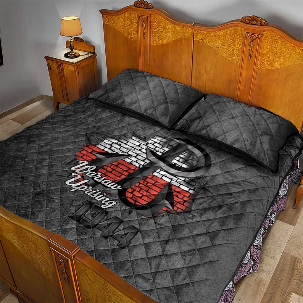 Warsaw Uprising 1944 Poland Quilt Bed Set Polish Anchor Kotwica
