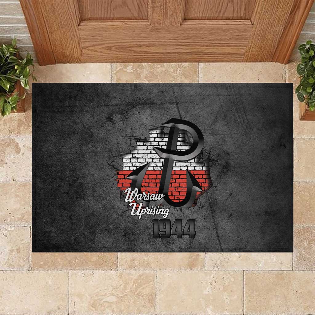 Warsaw Uprising 1944 Poland Rubber Doormat Polish Anchor Kotwica