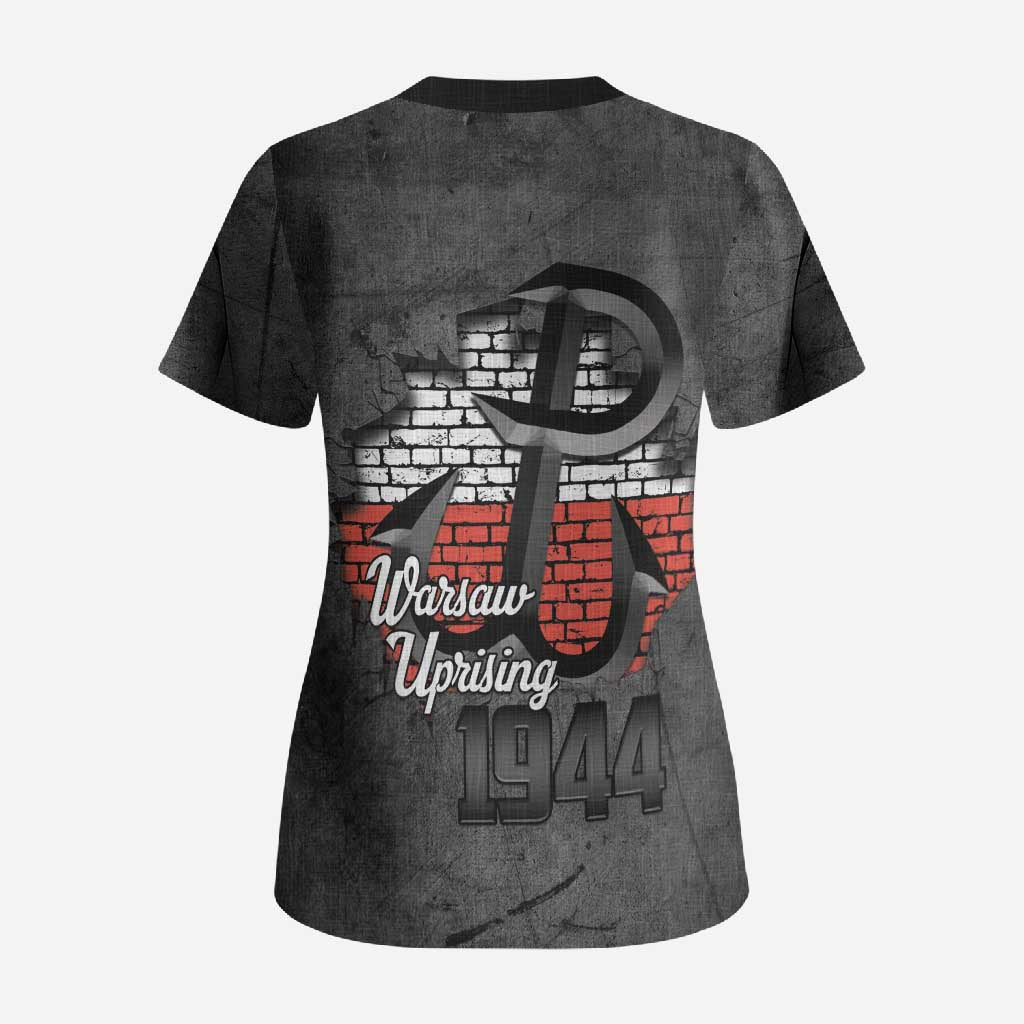 Warsaw Uprising 1944 Poland Scrub Top Polish Anchor Kotwica