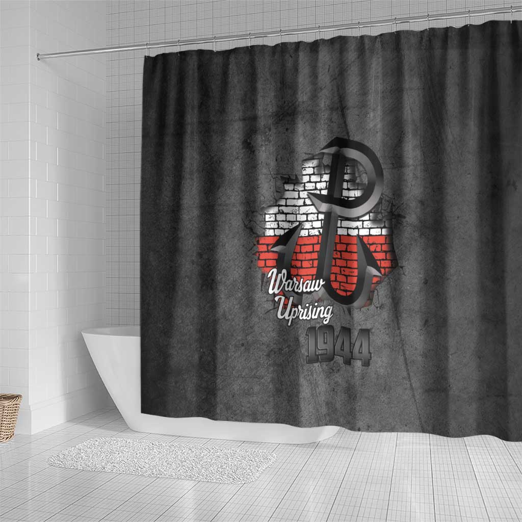 Warsaw Uprising 1944 Poland Shower Curtain Polish Anchor Kotwica