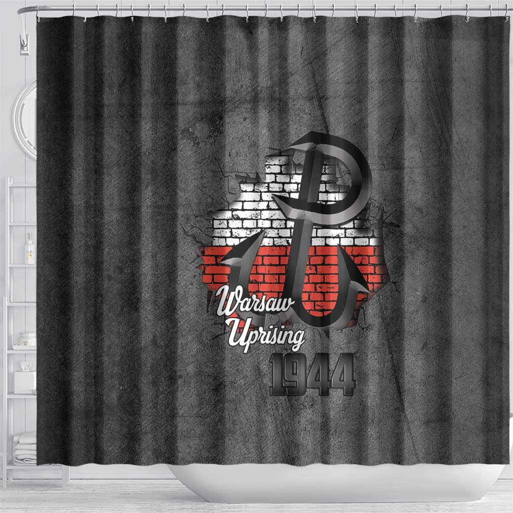 Warsaw Uprising 1944 Poland Shower Curtain Polish Anchor Kotwica